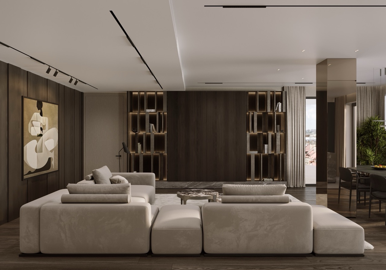 Trzop Architekci — salon apartamentu